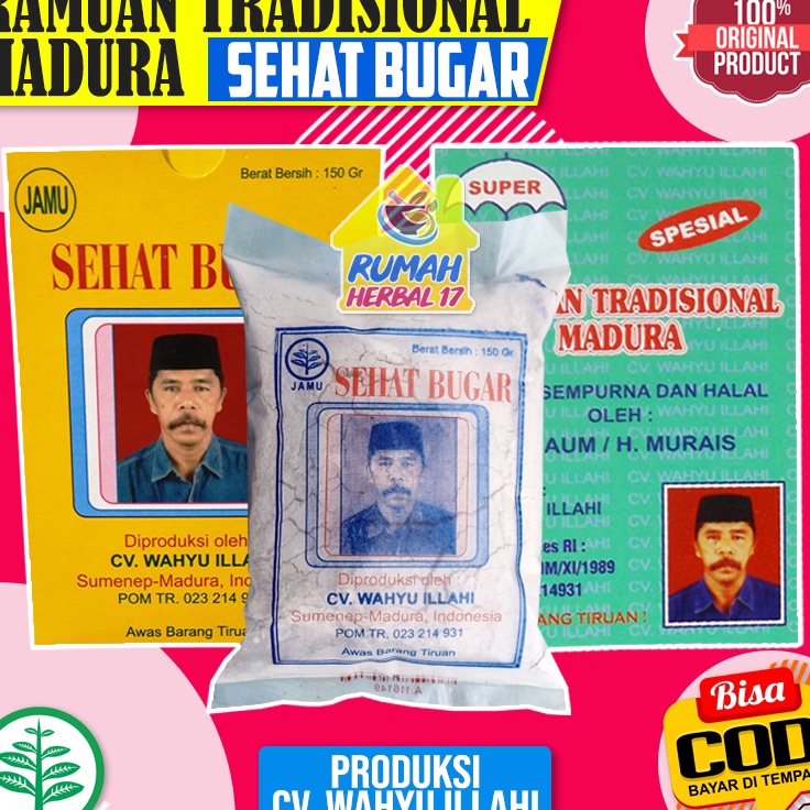 

PZTZ2821 [ SALE ] Jamu Sehat Bugar Wahyu Ilahi / Illahi Asli Ramuan Tradisional Madura Rasa Kopi Kyai Saum H. Murais