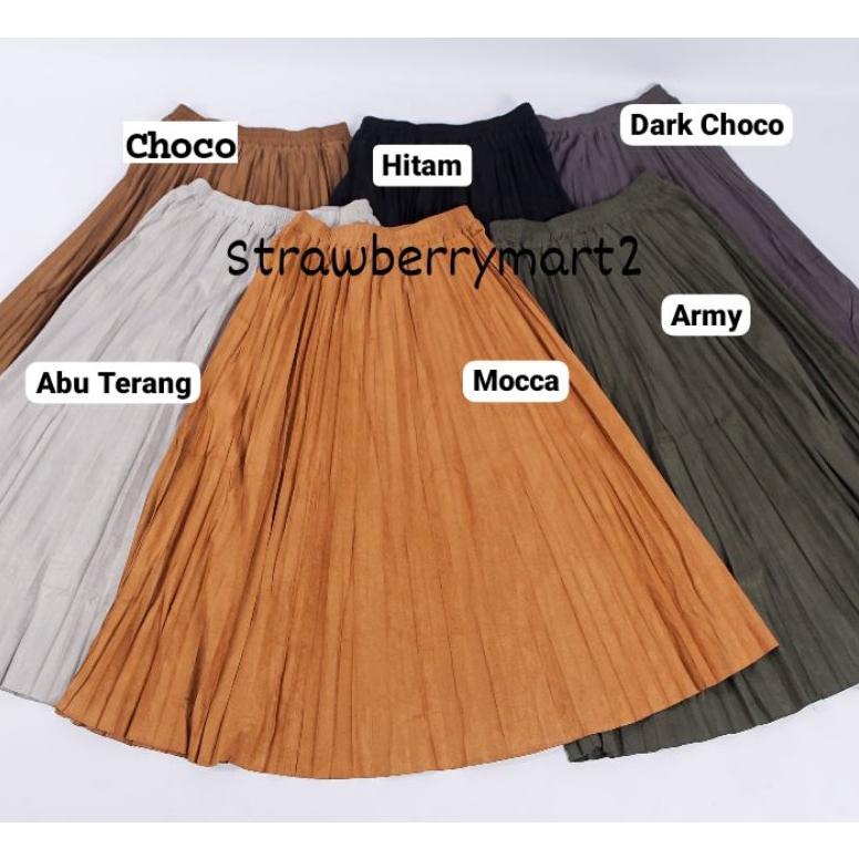 Terlaris TER ROK PLISKET SUEDE ORIGINAL By London Girl, SUPER  ,  SELLER ,,