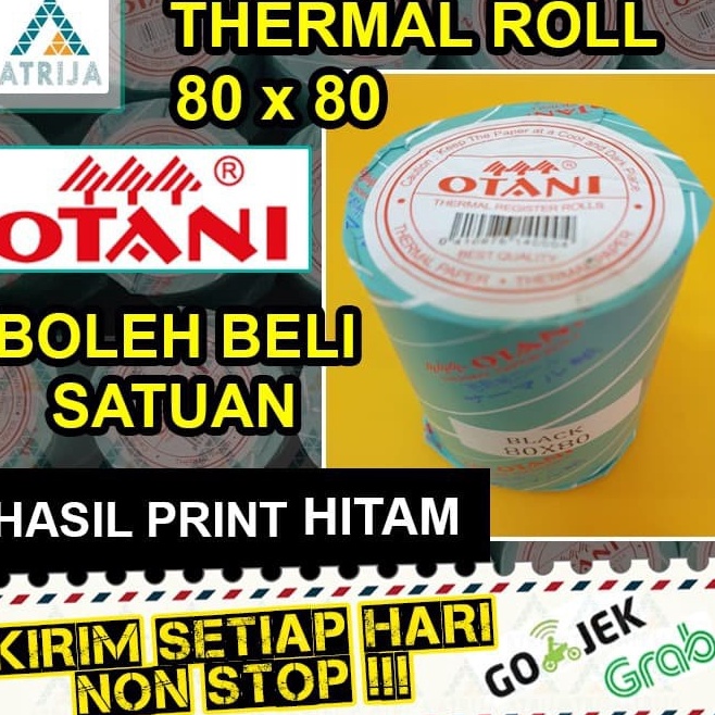 

YHWP9627 STAR Thermal Paper Roll OTANI Black 80x80 Core 19. Kertas Thermal Hitam 80 x 80. Kertas Struk Kasir