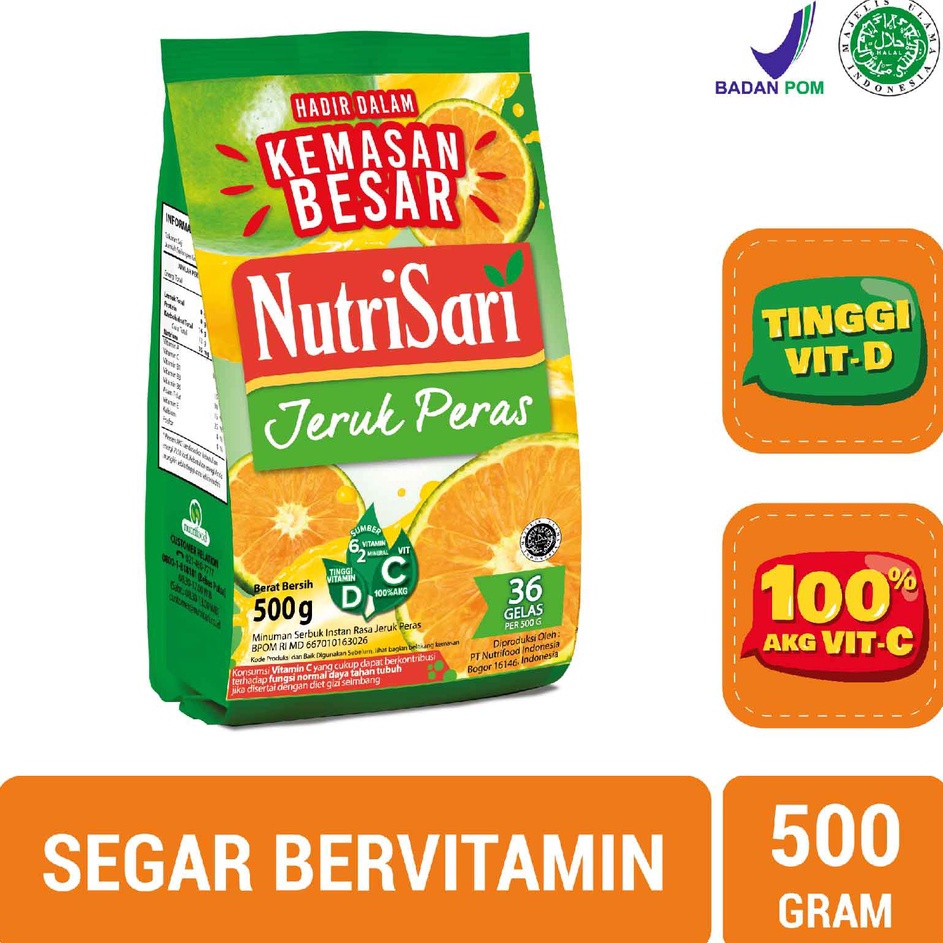 

✓ NutriSari Jeruk Peras Powder Refill 500gr - Minuman Buah Vitamin C