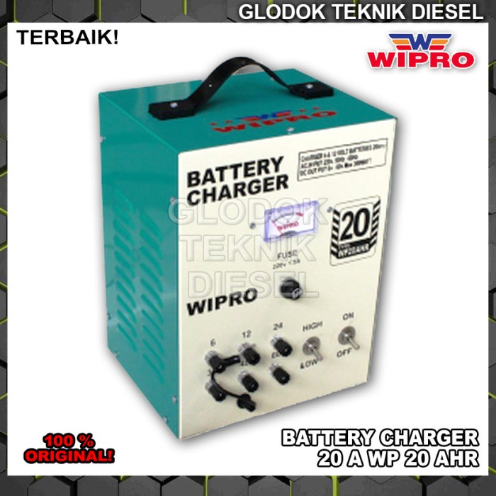 WIPRO CHARGER AKI MOBIL MOTOR 20 A BATTERY CHARGER 20 AHR CAS AKI