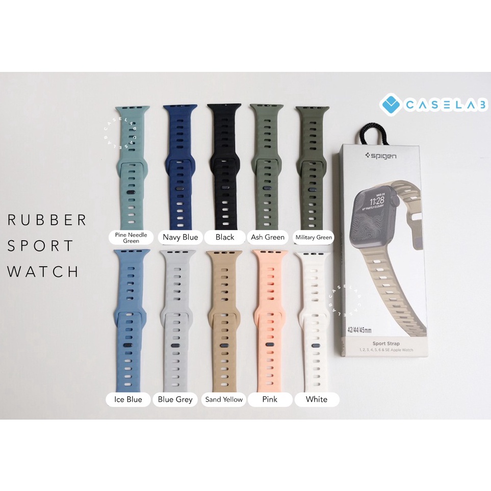 ➷ STRAP IWATCH SPIGEN PREMIUM RUBBER NEW VERSION STRAP IWATCH SE 1 2 3 4 5 6 7 8 ULTRA SE STRAP IWAT
