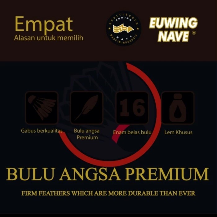 Shuttlecock Bulutangkis Badminton Euwing Nave Gold Speed 78