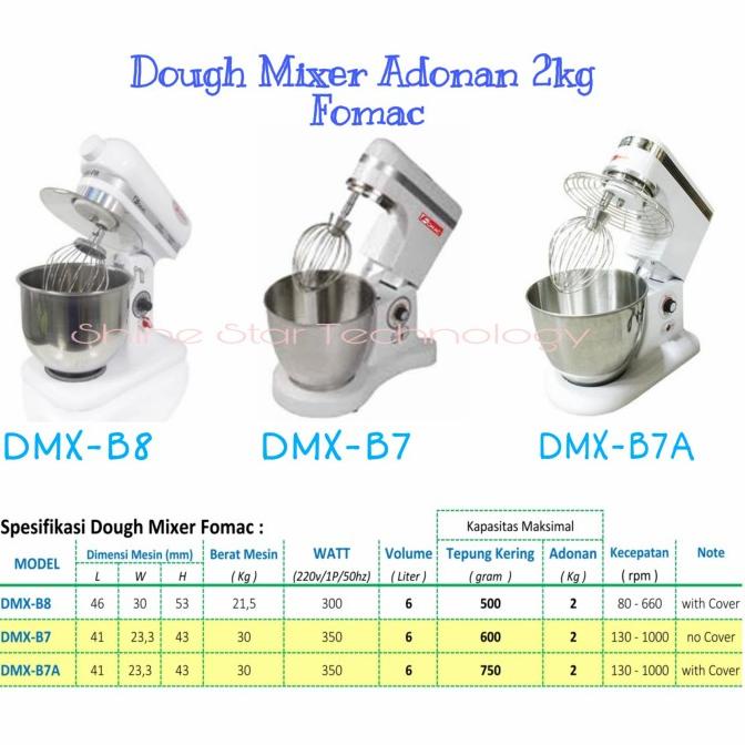 Produk Terbaik] Dough Mixer Fomac DMX-B8 DMX-B7 DMX-B7A Mesin Pengaduk Adonan 2 kg