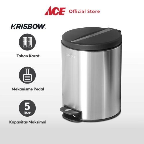 Ace - Krisbow 5 Ltr Tempat Sampah Stainless