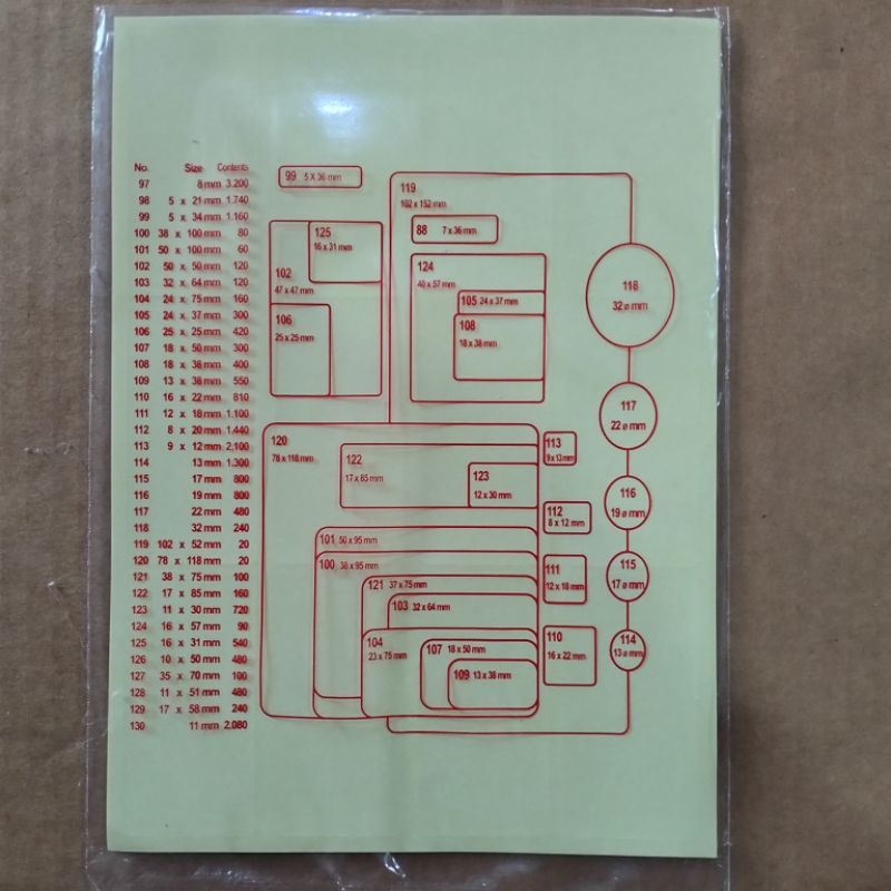 

Label harga 112 dan label undangan 103