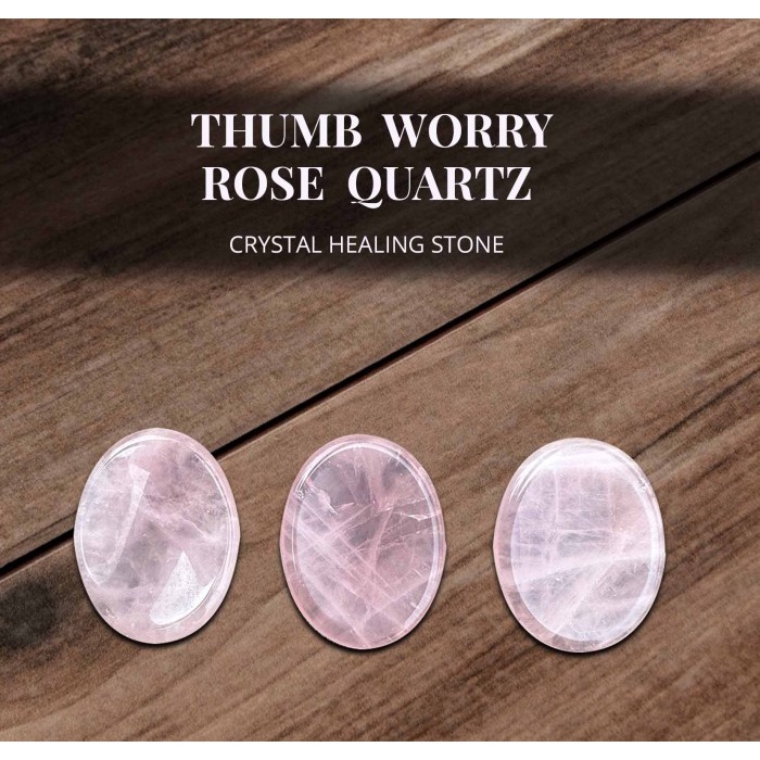 Terlaris Thumb Worry Rose Quartz Crystal Healing Stone (Bc317)