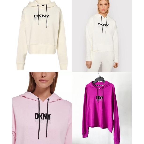 Trending Dkny Sport Rhinestone Logo Cotton-Blend Hoodie