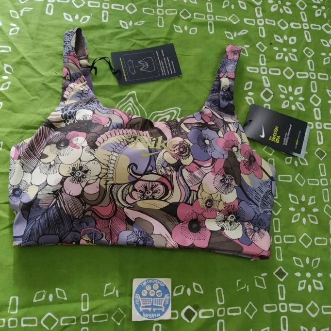 Nike DriFIT Swoosh Womens Medium Support 1 Piece Pad Floral Sports Bra