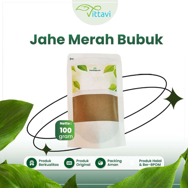 

☘️Vittavi☘️ Jahe Merah Bubuk Asli dan Murni Tanpa Campuran menjaga kesehatan tubuh