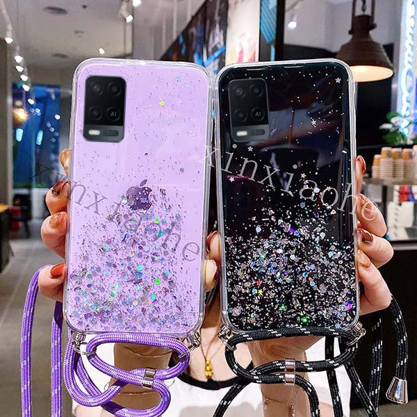CASE TALI NAGITA OPPO A54 2021 LANYARD GLITTER GANTUNGAN