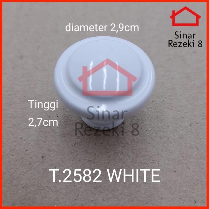 +%+%+%] Handle Tarikan 2582 Putih / Knob Bulat Laci Pentol Pintu Lemari Gagang