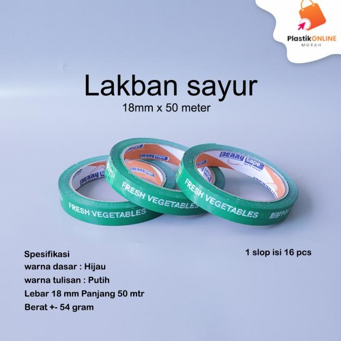 

:>:>:>:>] Lakban sayur 18mm x 50 mtr | Isolasi Fresh Vegetables | Selotip sayur