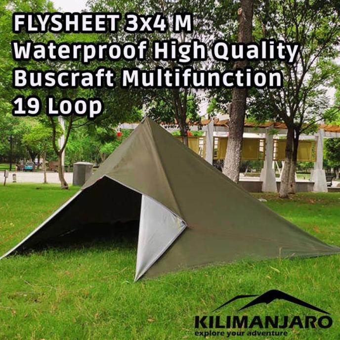 FLYSHEET 3x4 M KILIMANJARO Ultralight 19 Loop 19 Lubang Multifungsi