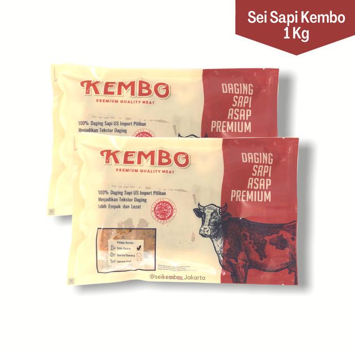 

Daging Asap HALAL Sei Sapi Kembo 1 Kg + 2 Sambal