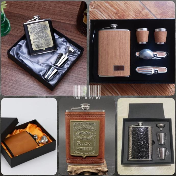 Botol Wine Whisky Hip Flask Set Stainless Steel