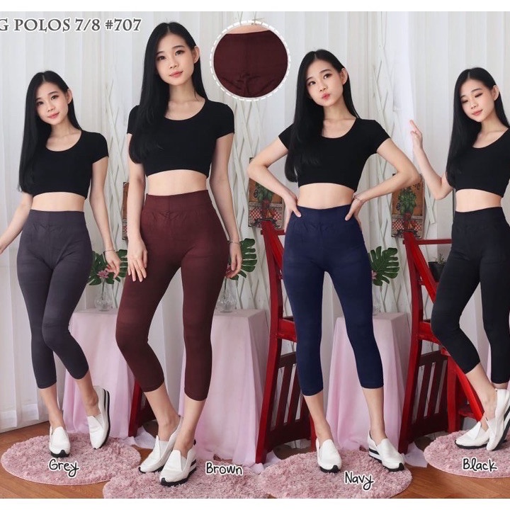 Terkini Elfashion Premium Legging 7per8 Polos Import Tebal | Legging Pendek Polos 7/8 | Legging 7/8 