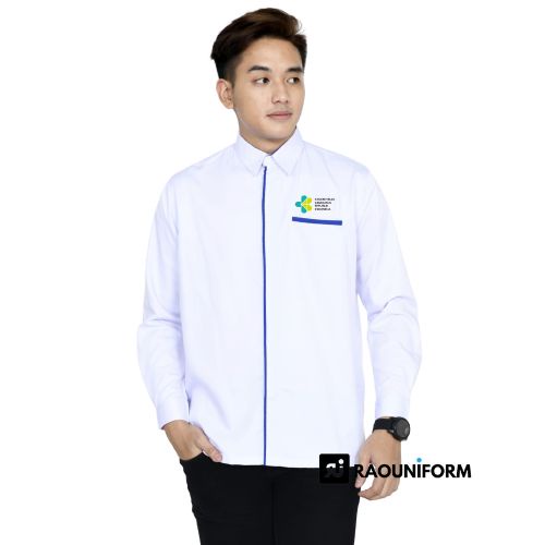 Kemeja Putih Resmi Kemenkes/Kemeja Putih Kementerian Kesehatan/Kemeja Putih Kemenkes/Baju Kemenkes Lengan Panjang/Baju Kemenkes Lengan Pendek