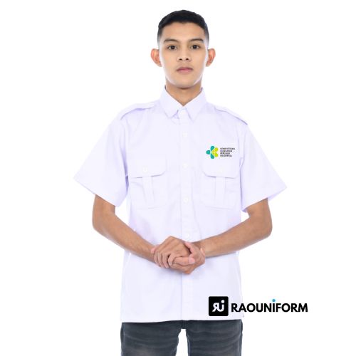 Kemeja Putih Resmi Kemenkes/Kemeja Putih Kementerian Kesehatan/Kemeja Putih Kemenkes/Baju Kemenkes Lengan Panjang/Baju Kemenkes Lengan Pendek