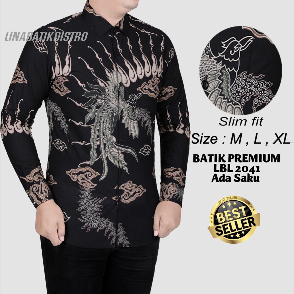 KEMEJA BATIK PRIA SLIM FIT BAJU BATIK PRIA SLIM FIT PREMIUM LBL2041