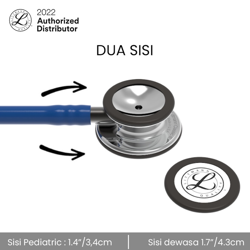 3M Littmann Classic III Stethoscope / Stetoskop Dewasa NAVY TUBE MIRROR CP - NAVY - 5863