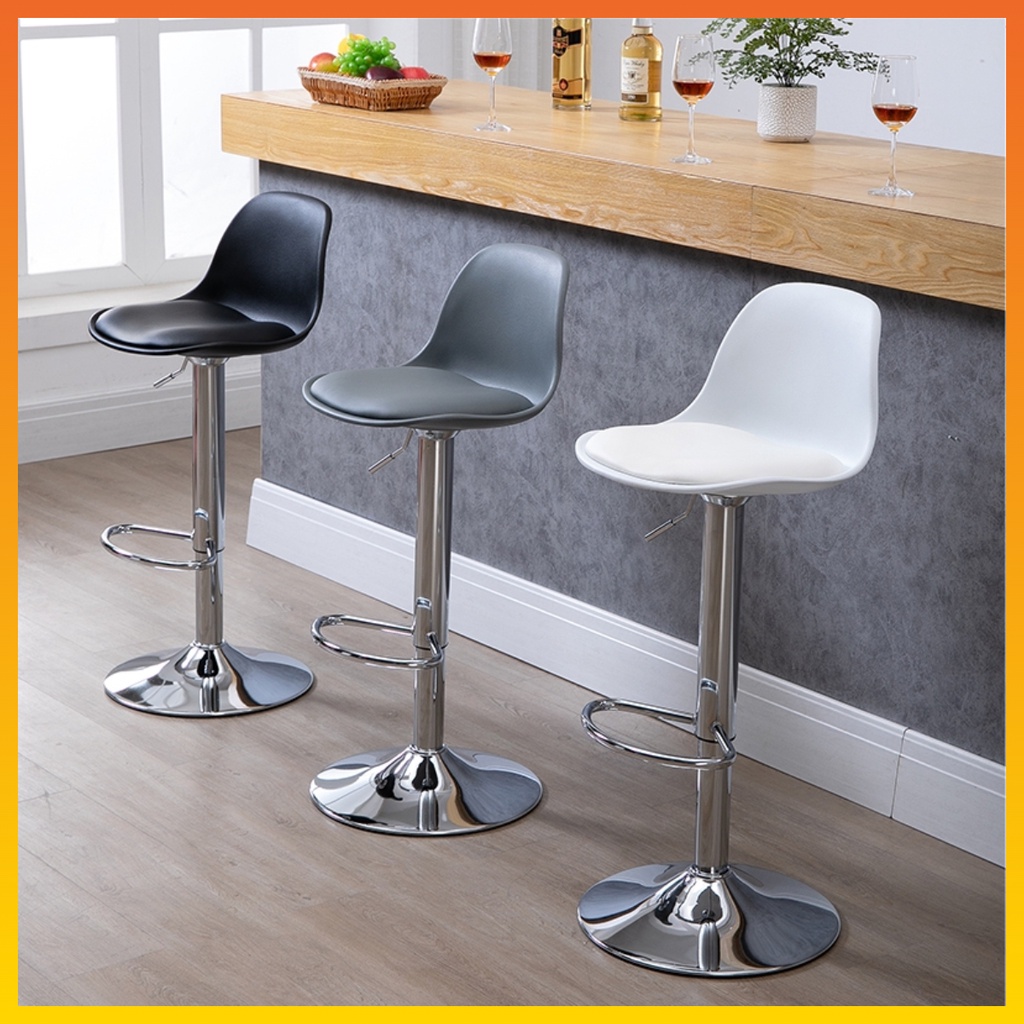 Kursi Mini Bar Hidrolik Bar Chair Kursi Cafe Kitchenset Ada Sandaran Kaki SJY-5 &amp; 6