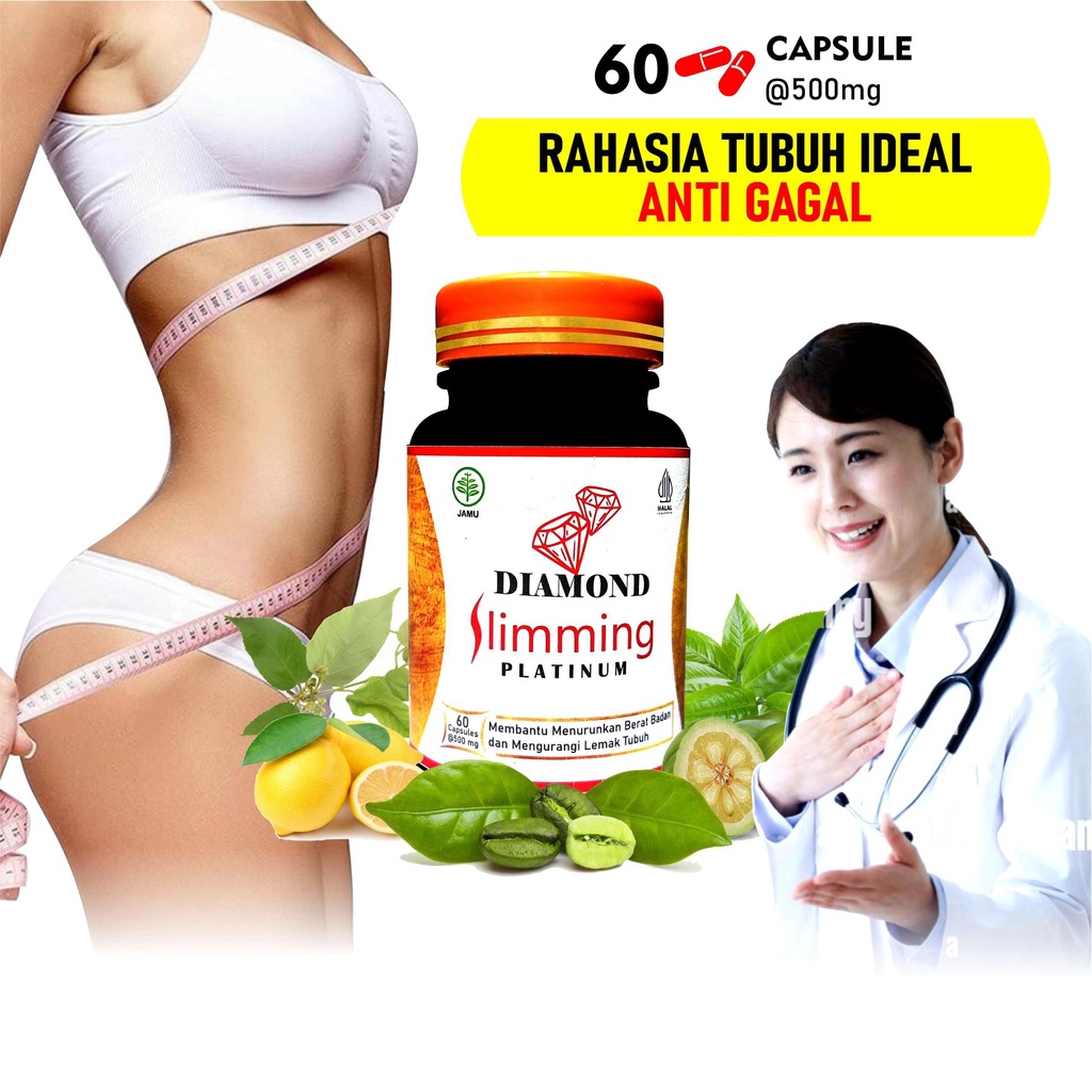 Diamond Slimming Platinum - Original [ CARD MEMBER ] Isi 60 Kapsul Obat Diet Ampuh