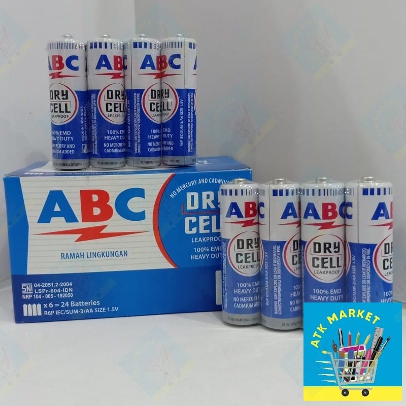 (SET4) Battery / Baterai ABC Biru AA / ABC R6 # baterai remote / baterai jam / baterai mainan / bate