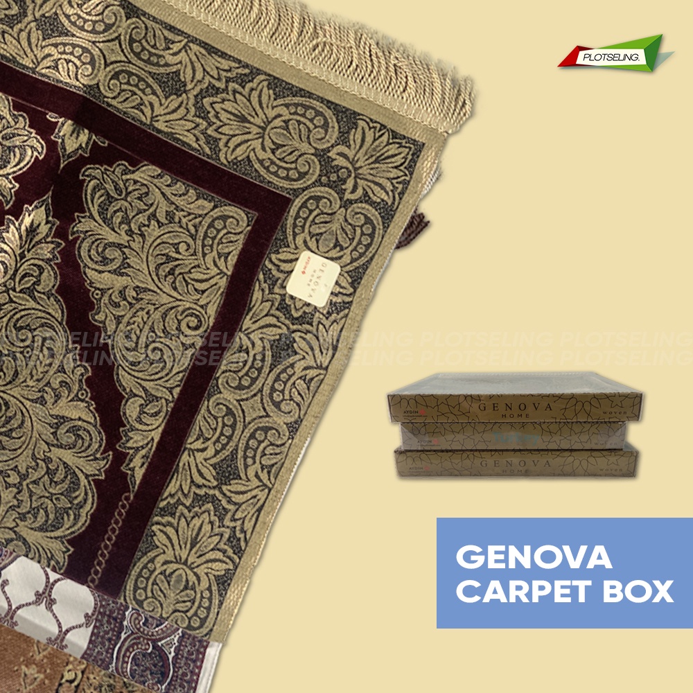 Sajadah Turkey Super Premium AYDIN GENOVA Ukuran 70 x 109 cm Sajadah Travel Besar Sajadah Beludru Halus Sejadah Souvenir Hari Raya