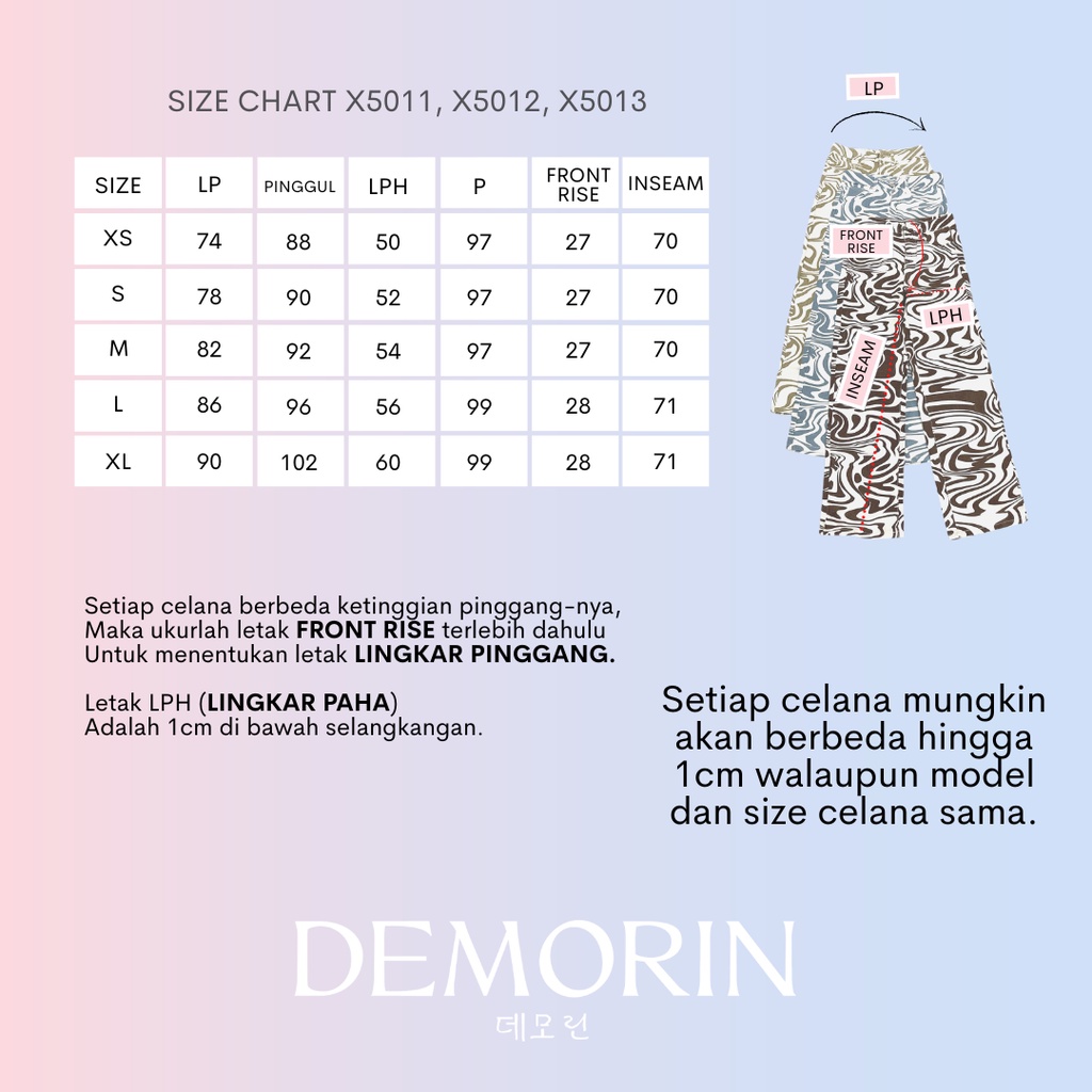 DEMORIN - Celana Jeans Wanita Straight Highwaist Motif Marble Korean Style X5011, X5012, X5013