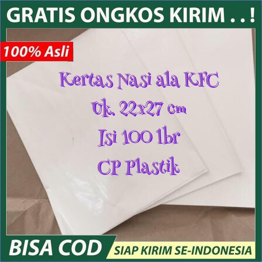 

Free Ongkir Kertas Nasi Wrapper ala KFC Uk 22x27 cm isi 100 lbr diskon Murah