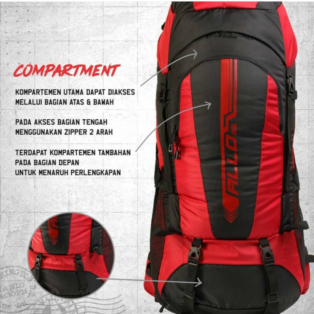 TAS GUNUNG/TAS HIKING/TAS CAMPING/TAS RANSEL/BACKPACK/TAS CARIER ALLO 60 LITER  -  COZMEED