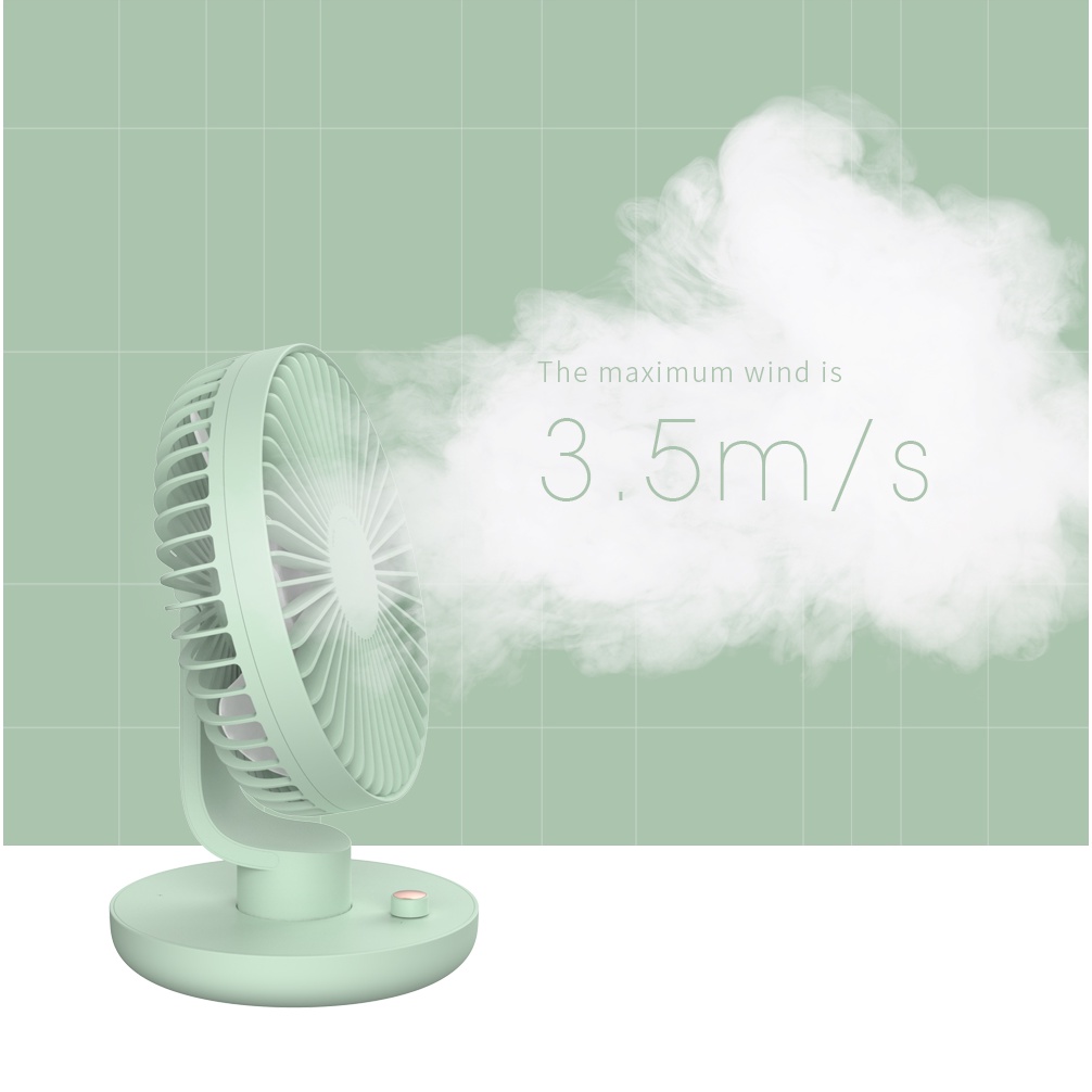 Kipas Angin Meja Desk Fan Swing Automatic USB Charge 3000mAh 209