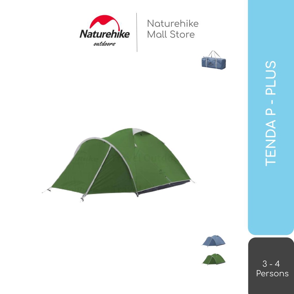TENDA P-PLUS DOME CAMPING 4 ORANG DOUBLE LAYER NATUREHIKE NH21ZP015