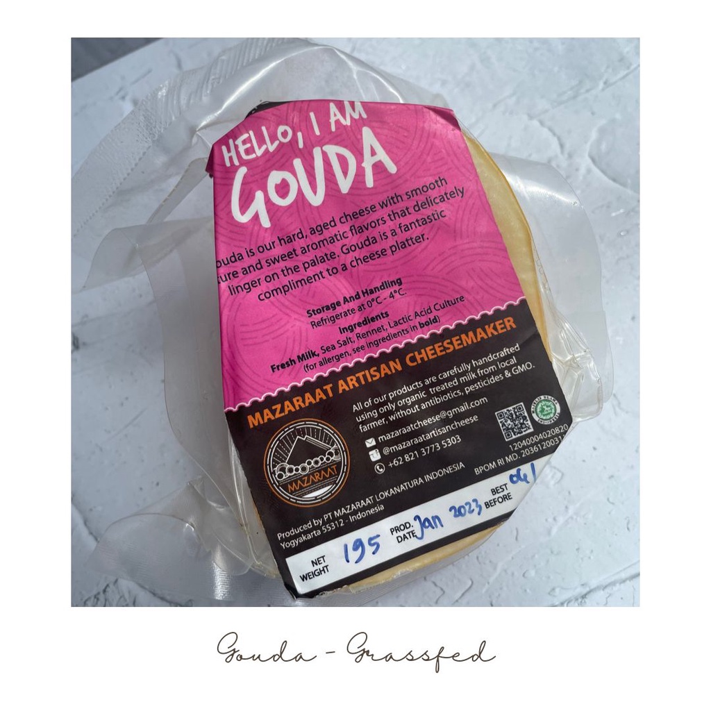 MAZARAAT Keju Gouda Artisan Grassfed Organik