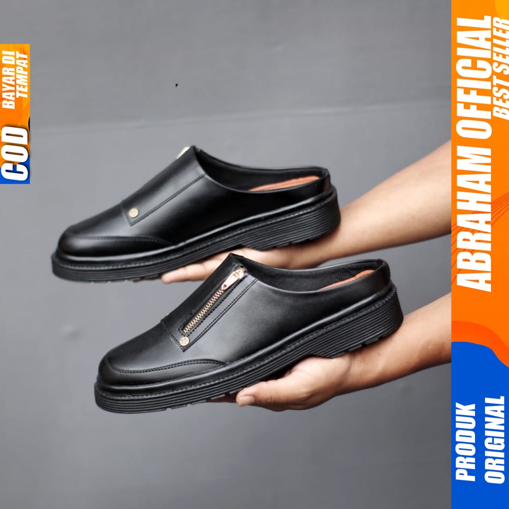 Sandal Sepatu Pria Casual Sendal Slide Pria Selop Distro Kekinian Abraham BOSTON