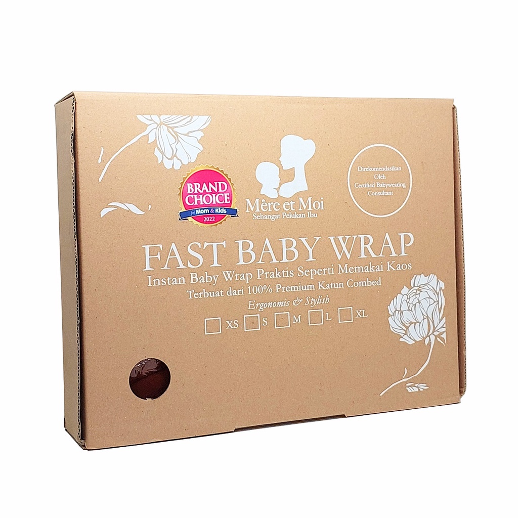 Mere et Moi Size L Fast Baby Wrap Gendongan Instant Cepat Pakai