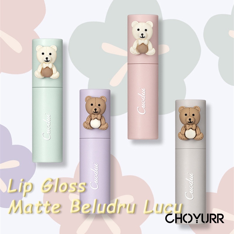 【COD】Lipstik Matte Long Lasting Nude Lip Matte Lip Cream Lip dan Check Mud Lip Gloss Beludru Lucu-CH