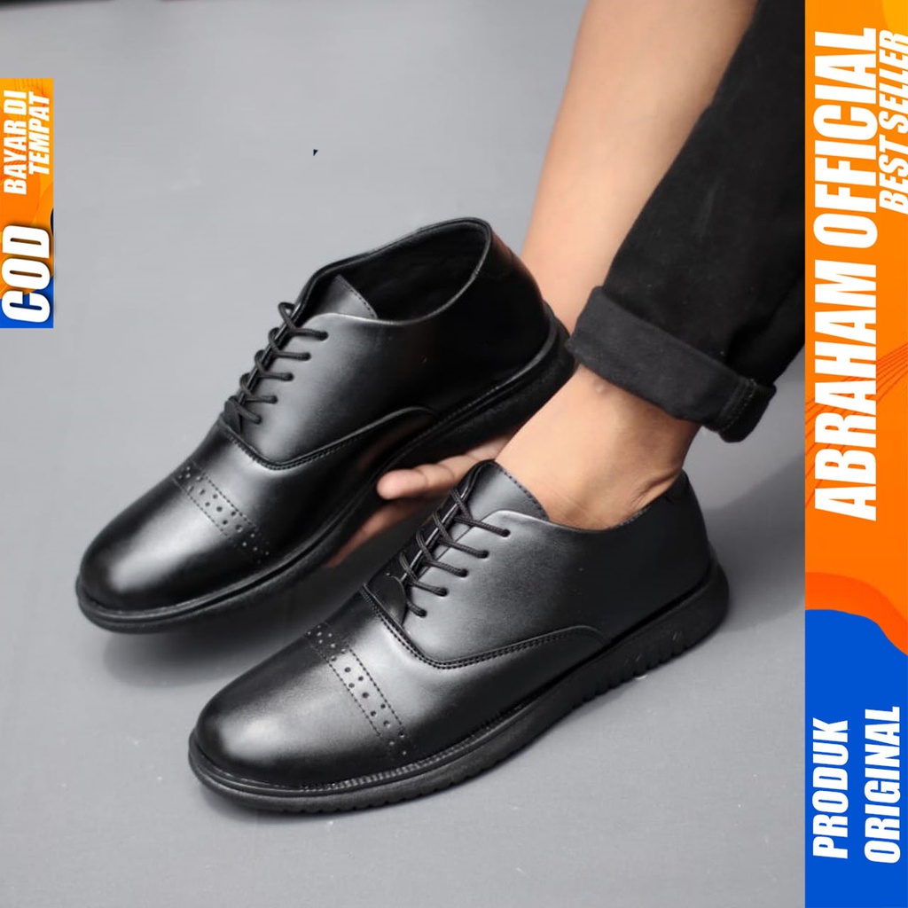 Sepatu Formal Pria Kulit Pantofel Kerja Kantor Oxford Casual Original Abraham JIGEN