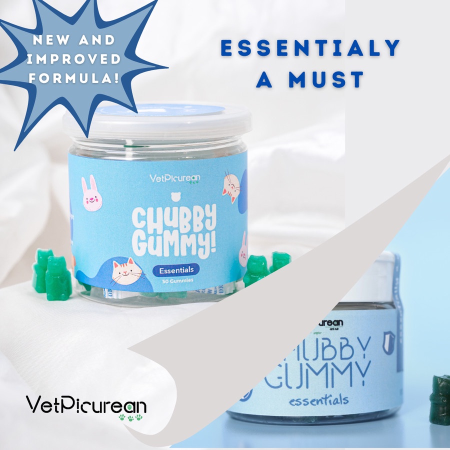 CHUBBY Gummy ESSENTIALS - Vitamin Kucing Anjing Cegah Flu dan Kuatkan Imunitas (Lysine / Taurine / Biotin)