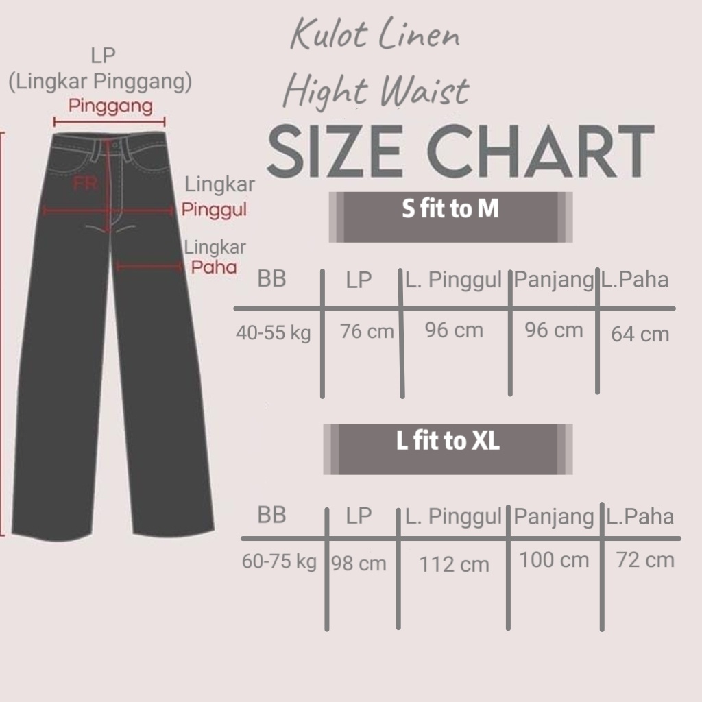 Kulot Linen Highwaist - Cullote Pants