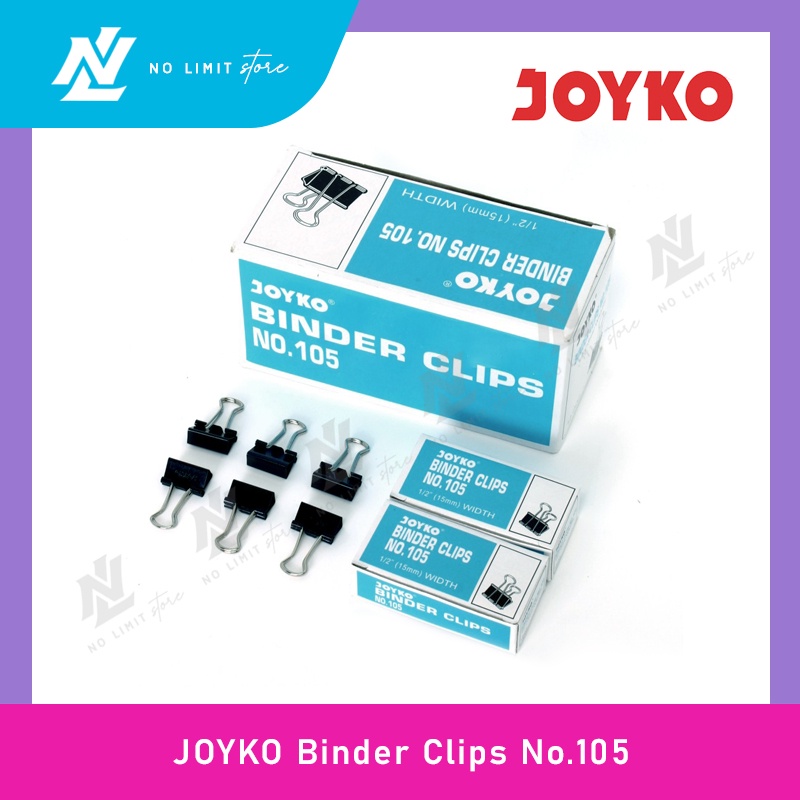 

JOYKO Binder Clip 105 - Klip Penjepit Kertas Joyko - Black - No. 105