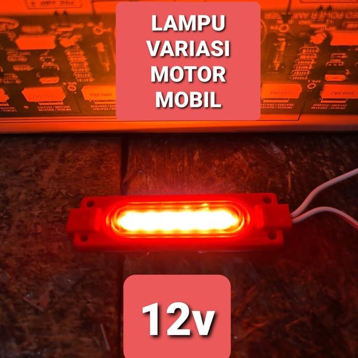 lampu led cob cop drl variasi motor mobil 12v 12 v volt drl merah 17
