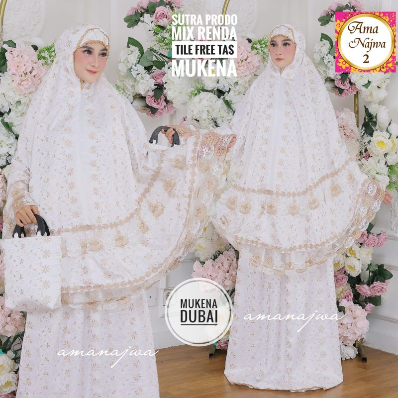 Ready mukena dewasa super mewah mukena Dubai sutra renda import ori mudra