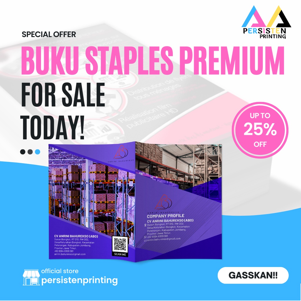 Cetak / Print Buku A4 Staples Custom Bahan Art Paper 8 Halaman Premium