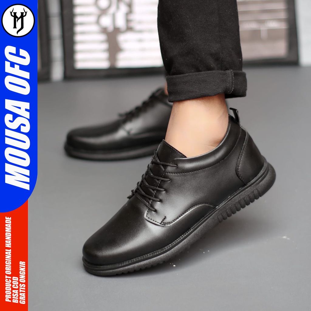 MOUSA AMENNA - Sepatu Formal Pria Sepatu Kasual Pria Hitam