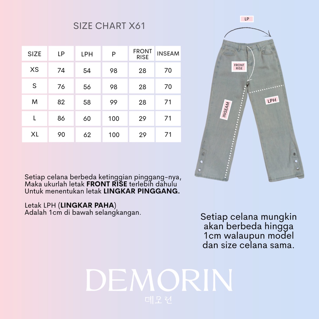 DEMORIN - Celana Jeans Wanita Straight Highwaist Fashionable X61