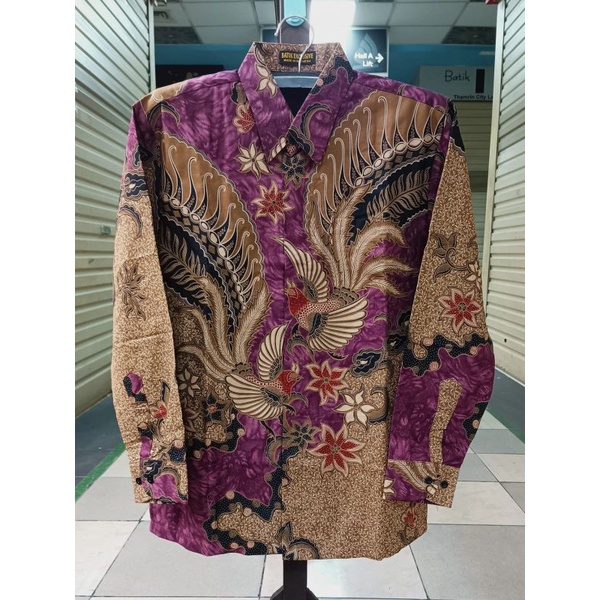 Batik pria premium katun halus baturaden Merak ungu