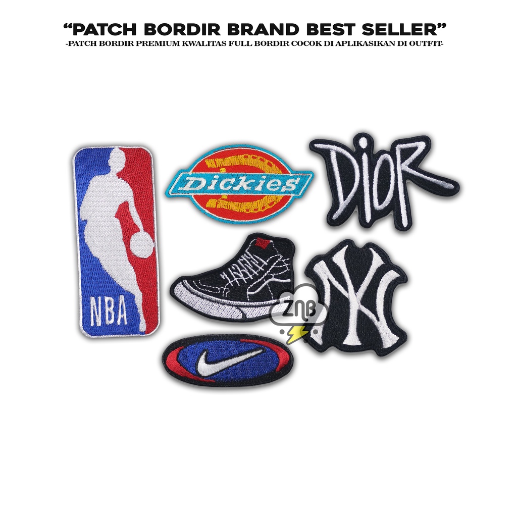 ZINBONS Patch bordir emblem patch brand satu paket isi 6 patch free 1 stiker musik