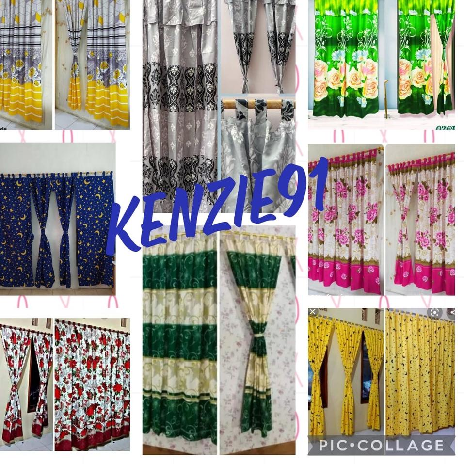 TERBARU  Gorden Pintu Kamar Motif Bunga Bahan Halus Uk 80x200cm